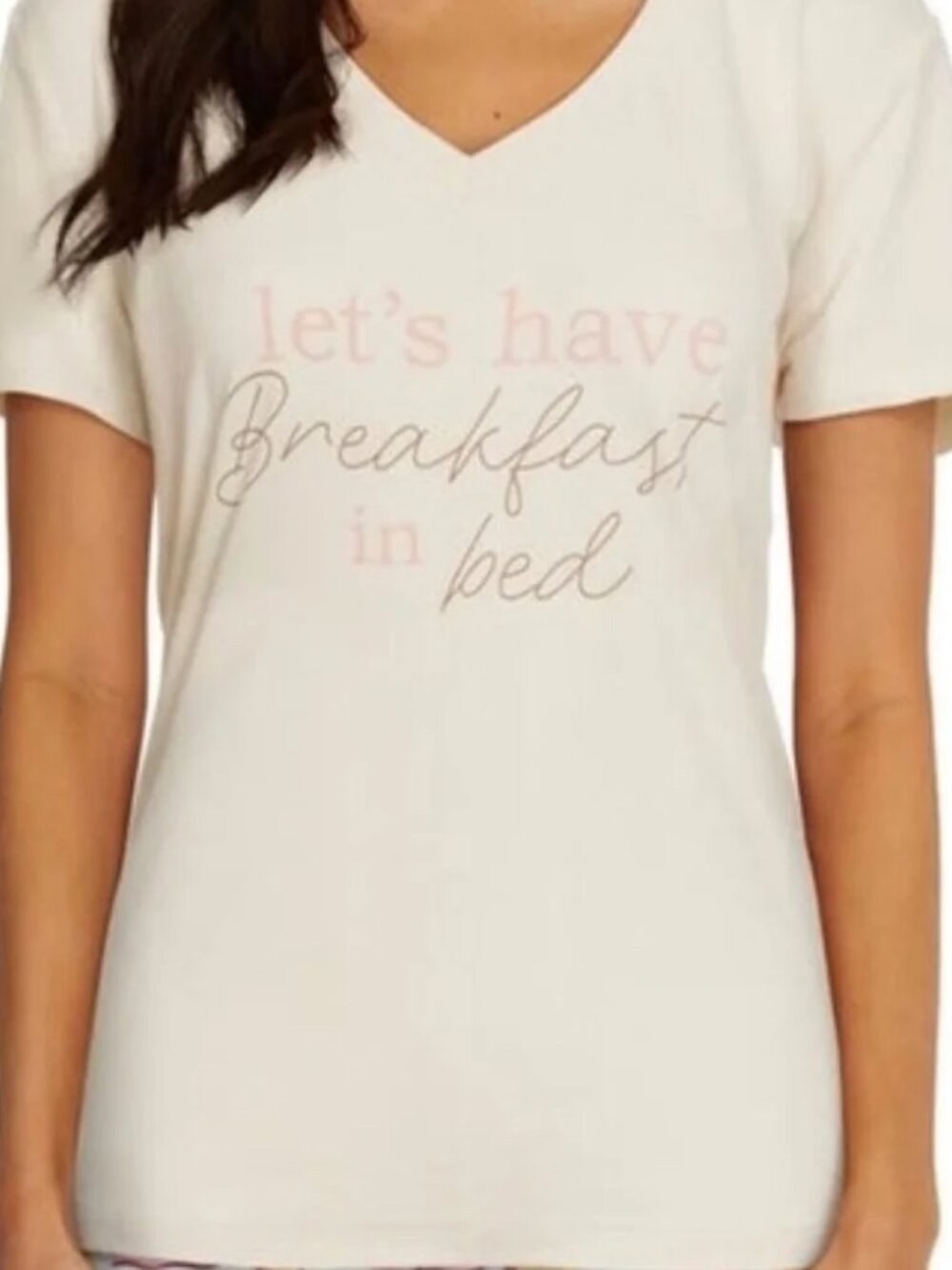 Wildfox Intimates Womens S Tee Shirt NEW Let's Have Breakfast in Bed T Dew NWT
